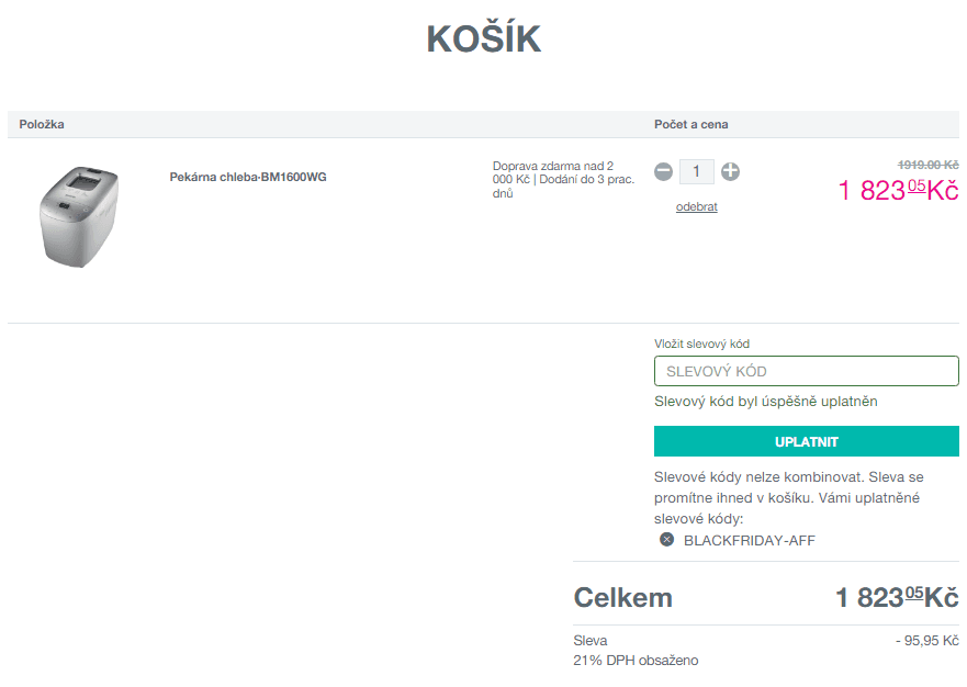 Domácí pekárna Gorenje až 1,6kg, 16 programů